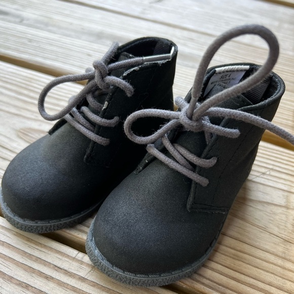 Baby infant size 4 Classic Black Kids Boots with laces - Picture 3 of 8